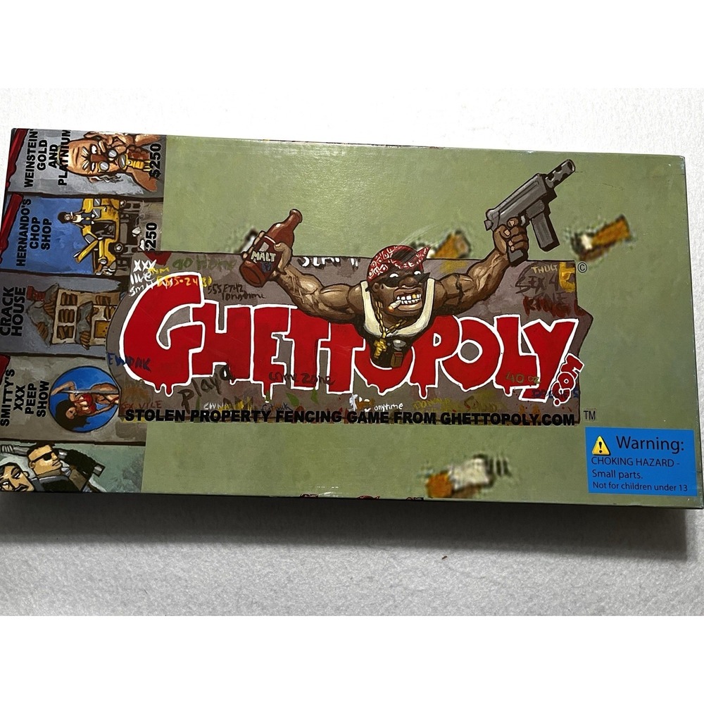 Complete Ghet topoly Board‎ Game Mon opoly Adult Urban Satire New Open Box